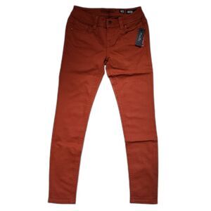 Miss Me Burnt Orange Autumn Embroidered Skinny Mid Rise NWT
